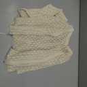 SimpleFun Womens Crochet Cardigan Casucal Tie Front Shrugs Sweaters Long Sleeve Knit Cropped Cardigans Tops (White, L)