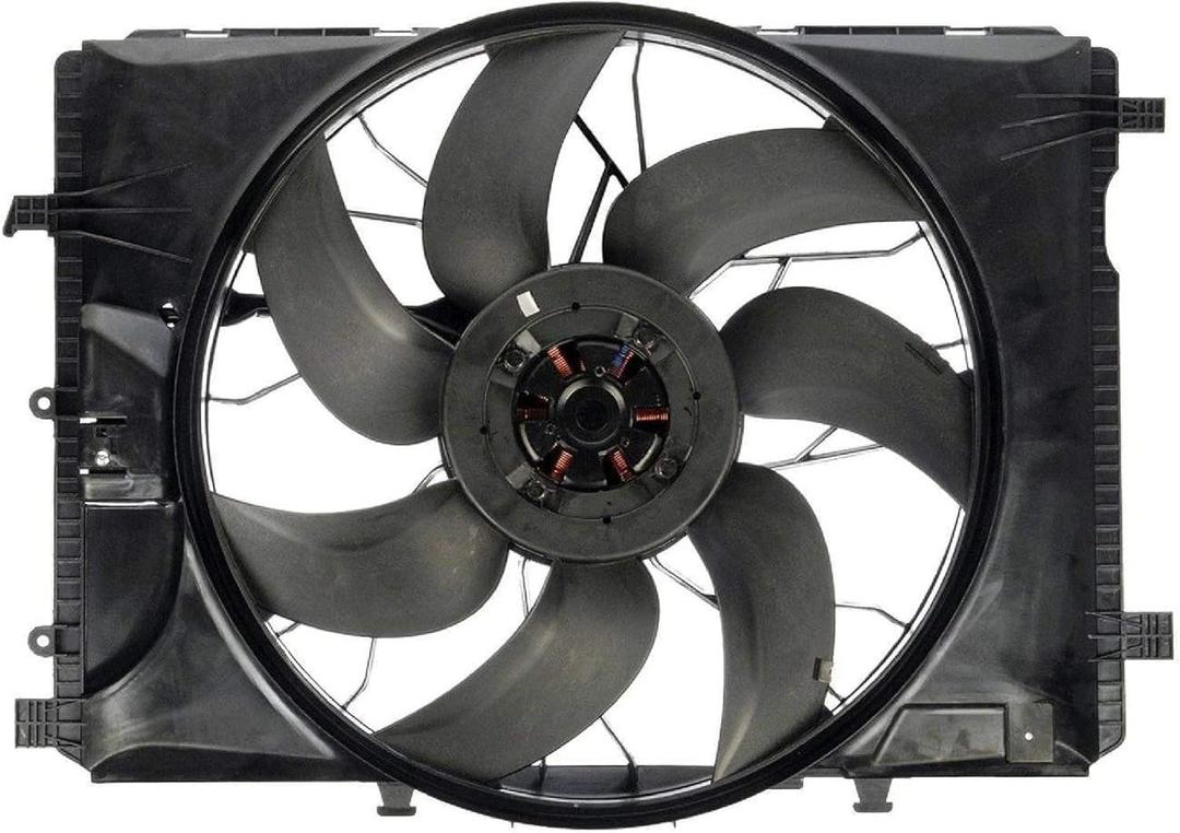 621-373 Engine Radiator Cooling Fan Assembly for Mercedes-Benz C230 C250 C300 C350 C63 AMG E250 E300 E350 E400 E550 GLK250 GLK300 GLK350 CLA250 GLA200 GLA250 CLS400 SLC200, MB3115122 2045000293