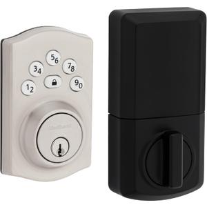 Kwikset Powerbolt 240 5-Button Keypad Satin Nickel Traditional Electronic Deadbolt Door Lock, Featuring Convenient Keyless Entry, Customizable User Codes and Auto-Locking