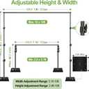 FUDESY Heavy Duty Backdrop Stand, 10x10ft Adjustable Photo Background Stand Support System Kit with Steel Base, Pipe and Drape Photography Backdrop Stand Kit for Parties Wedding Birthday