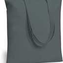 TOPDesign 24-Pack Economical 16"x15" Grey Cotton Tote Bag, Lightweight Medium Reusable Grocery Shopping Cloth Bags, Suitable for DIY, Advertising, Promotion, Gift, Activity