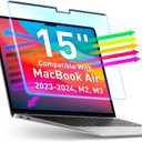 VINTEZ Magnetic Blue Light Screen Protector Compatible With MacBook Air 15" 2023, 2024, M2, M3 Anti Blue Light Blocking Filter for Laptop