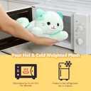 Onsoyours Original Heatable & Weighted Blue Rainbow Cat Stuffed Animals, 15" Microwavable Kitten Plushie for Warmth & Comfort - Cute Plush Toys for Kids and Adults