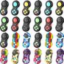 24 Pcs Pad Sensory Toys, Controller Game Pad Clicker for Adult Anxiety and Stress Relief Stocking Stuffers