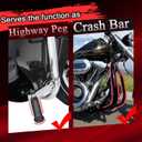 Highway Peg Crash Bar/Highway Footpegs Enginge guard for Harley Dyna with mid Control Models 2006-2017, for Street Bob FXDB/I Fat Bob FXDF Low Rider FXDL/I Wide Glide FXDWG/I,Gloss Black