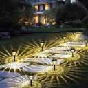 Solar Pathway Lights Outdoor Waterproof, 8 Pack 3000K Solar Garden Lights with Auto On/Off, Bright Outdoor Garden Decor for Yard Patio Walkway Lawn Landscape, Warm White