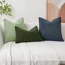 Kevin Textile Spring Waterproof Decorative Pillow Covers Sage Green 20x20 Inch Pack of 2 Soft Boucle Textured Throw Pillowcases Elegant Accent Pillows for Couch Sofa Chair Bed Home Decor