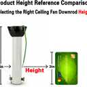 Ceiling Fan Extension Rod,Ceiling Fan Downrod with Ball Head,Downrod Extension for Fan, Outside Diameter, Boom Suitable for a Wide Range of (white, 6 Inch)