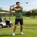 uideazone Golf Shirts for Men Dry Fit Polo Shirt Short Sleeve Moisture Wicking Golf Polos Performance Golf Tennis Shirt (Green, M)