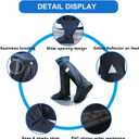 Waterproof Shoe Covers for Rain, Outdoor Cycling Non-Slip Rain Boots Covers Foldable Reusable Overshoes with Reflector for Women & Men (Large, Black)