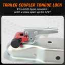 METOWARE Trailer Tongue Coupler Lock with All-Weather Rubber Cap, 1/4" Dia with 7/10" Span Heavy-Duty Trailer Coupler Lock for Tow Boat RV Truck Car's Coupler (1 Pack, Red)