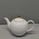30oz White Porcelain Teapot, Classic design tea pot with Gold Trim, Beautiful white teapots for loose leaf tea and tea bags, Tea Party friendly