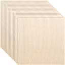 12 Pack Balsa Wood Sheets, 11.8'x11.8'x1/16', Thin Natural Unfinished Wood for Crafts, Hobby, Model Making, Wood Burning and Laser Projects, School and Craft