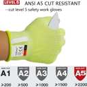 Fullsheild Cut Resistant Gloves Food Grade Level 5 Protection for Kitchen Anti Cut Gloves for Meat Cutting Woodworking (Medium, 4 Pack Light Green)
