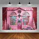 2 x AIBIIN 7x5ft Winter Christmas Backdrop for Photography - Santa's Toy Shop Christmas Store Background - New Year Window Gift Decor for Girls Birthday Portrait Photo Studio Props