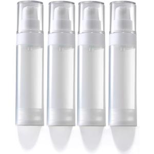 airless Pump Bottles Travel,Travel Toiletry containers,Lotion Dispenser with Pump,Small Pump Bottle (semi-Transparent, PP-50ml)
