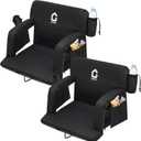 Garvee Stadium Seats with Back Support and Padded Cushion - Extra Wide Bleacher Chair with Anti-Slip Mat - Reclining Stadium Football Seats - 6 Adjustable Angle, Large Pockets, Cup Holders