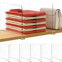 HBlife 12 Inches Tall [Extra Tall Version] Clear Shelf Dividers, 6 Pack Purse Organizer for Closet Perfect for Sweater, Shirts, Handbags, Acrylic Adjustable Bookshelf for Organization