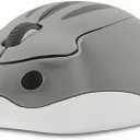 Wireless Mouse Bluetooth Cute Hamster Shape Kawaii Fun Portable Silent Lightweight Quiet Cordless Gaming Mice for PC Laptop Computer Mac iPad Pro MacBook Pro/Air Kids Boys Girls Women Men Gift (Gray)