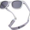 COCOSAND Flexible Baby Sunglasses with Strap Polarized UV Protection for Toddler Infant Newborn Boy Girl Age 0-24 Months (Grey)
