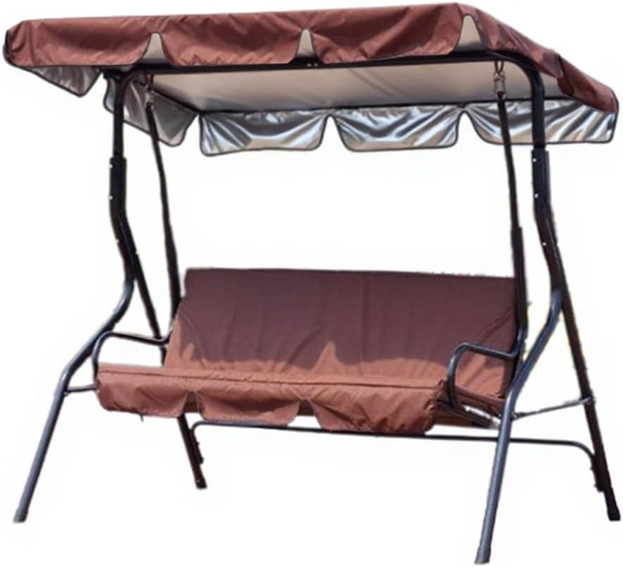 Patio Swing Canopy Replacement Top - 3 Seat Cover for Porch, Garden (Coffee/64 * 44 * 5.9)