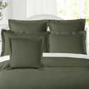 Nestl Soft Pillow Shams Set of 2 - Double Brushed Microfiber Pillow Covers - Hotel Style Premium Bed Pillow Cases, with 1.5 Decorative Flange, Euro 26"x26" - Olive Green