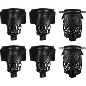 6-Piece PU Leather Billiard Pockets with Diamond Pattern - Durable Accessories for Billiard Pool Table (Black)