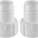 LESSO 1-1/2 Inch PVC Insert Adapter, PVC Pipe Fitting, 2PCS 1-1/2"Barbed x 1-1/2" Socket, SCH40 White