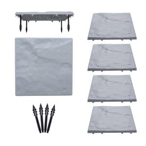 11.7" Garden Stepping Stones Outdoor Walkway Stake Into The Ground,Large Stepping Stones for Garden Walkway,Plastic Stepping Stones Use As Walkway Stepping Stones,Pathway Stepping Stones(12,Grey)