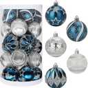 25pcs Christmas Ball Ornaments for Xmas Tree Shatterproof Christmas Tree Decorations Balls with Hanging Loop for Xmas, Holiday, Wedding, Party Decors