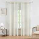 WEST LAKE Bailey Linen Pinch Pleated Light Filtering Curtains 84 Inches Long,Farmhouse Window Panels for Living Room,Back Tab Window Treatment Set With Optional Hooks for Bedroom,42"Wx84"Lx2, Natural