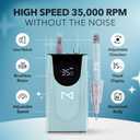 M Max - Professional Nail Drill Machine - 2-in-1 Brushless Motor Nail File - Electric, Cordless, Aluminium Alloy Casing, 35000 RPM, HD Display - Perfect for Salon & Home Use (Mermaid)