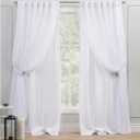 Exclusive Home Curtains Exclusive Home Catarina Layered Solid Room Darkening Blackout and Sheer Hidden Tab/Rod Pocket Top Curtain Panel Pair, 52x108, Winter, Set of 2 Panels