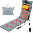 Full Body Electric Massage Mat with Heat, 10 Vibration Motors 3 Timers, Vibration Massage Pad for Bed, Back Mattress Chair Pad with Neck Massager Lumbar Pillow (69"x20.5")