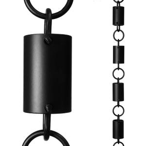 Monarch Rain Chains Aluminum Cylinder Black Rain Chains for Gutters 8.5 ft Black Decorative Rainchain Outdoor Durable Heavy Duty Gutter Chain Downspout, Modern Rainchains for Outside