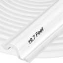 Kerf Door Weather Stripping 19.7 Ft V-Shaped Door Seal Strip for Large Gap Door Frame Front Door Extra Thick Sealers Replacement Exterior Entry Door Jamb Gasket Easy Installation Cut to Size - White