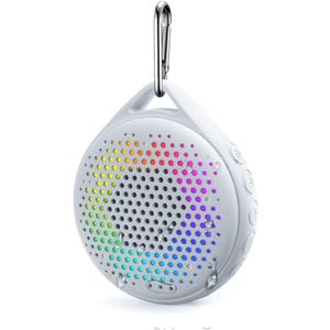 Shower Speaker IP67 Waterproof Bluetooth Speaker, Portable Bluetooth Speaker with Enhanced Bass and Built-in Mic, Mini Bluetooth Speaker with Compact Size for Home Outdoor Travel (White)