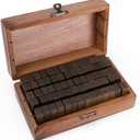 KMIKE Alphabet Stamps Set 70pcs Letter Number Symbol Vintage DIY Craft Card Making Wood Rubber Stamp