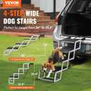 VEVOR 4-Step Dog Car Steps, Folding Dog Ramp with Nonslip Surface, Portable Pet Steps in Aluminum for Car, SUV and Truck, Supports up to 250 lbs
