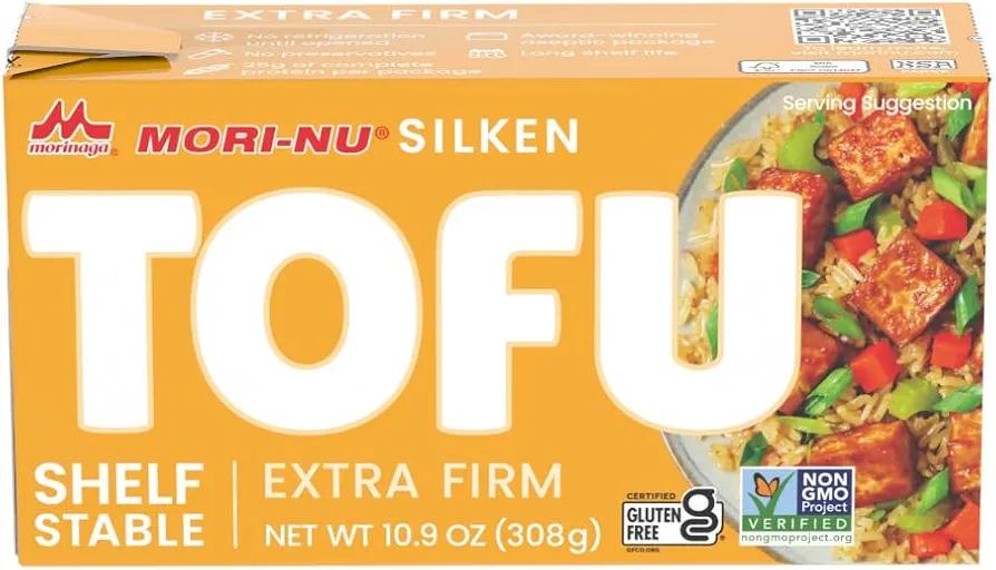 Mori-Nu Silken Tofu Extra Firm | Smooth and Creamy | Low Fat, Gluten-Free, Dairy-Free, Vegan, Made with Non-GMO soybeans, KSA Kosher Parve | Shelf-Stable | 10.9 oz x 12 Packs, BB Date: 10/2026