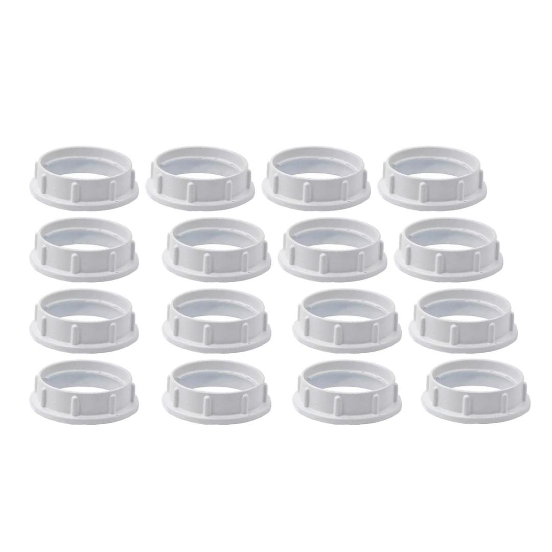 Lamp Shade Collar Rings,Aluminum Threaded Socket Ring for E12 Candelabra Base Sockets,Retaining Rings for Glass Lamp Shades/Light Fixtures (Pack-16)