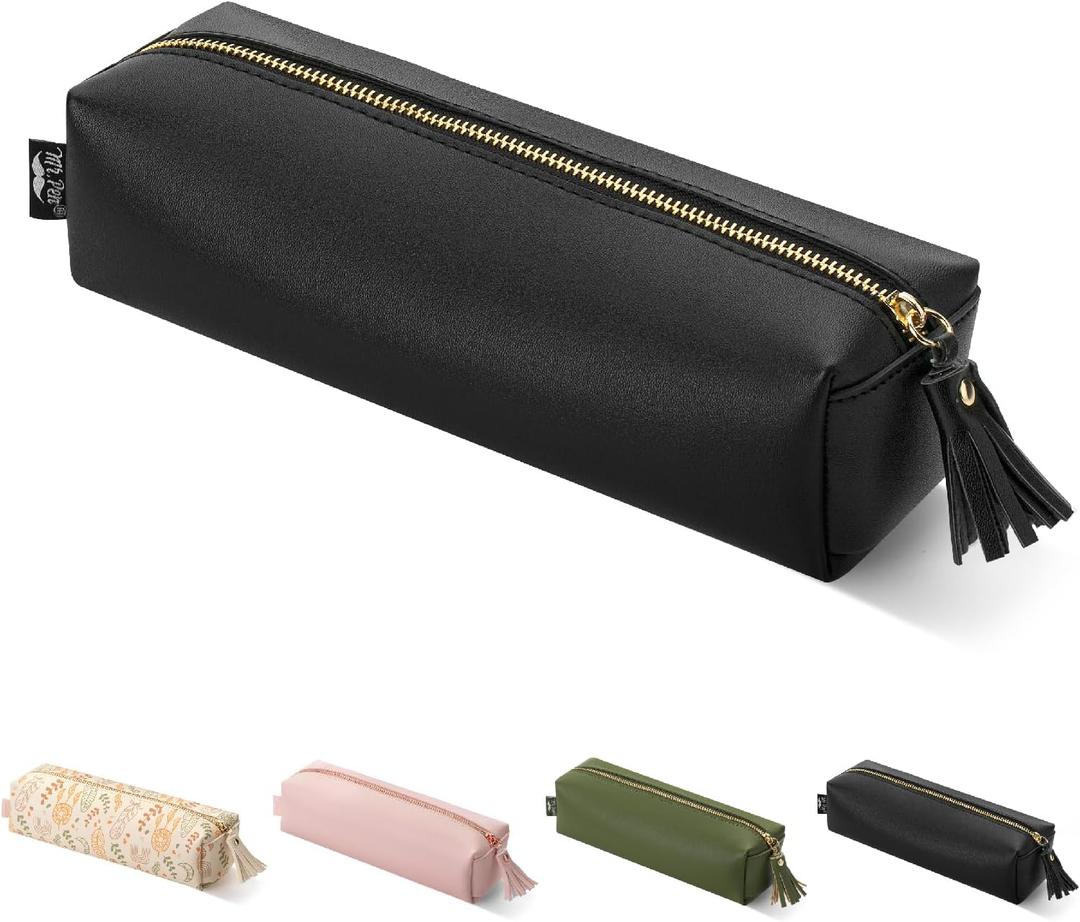 Mr. Pen- PU Leather Pencil Case, Black, Pencil Case Small Pencil Pouch, Aesthetic Pencil Cases