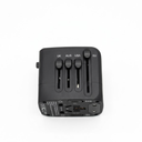 Universal Travel Adapter,All in One Universal Power Adapter for 150 Countries 4usb+Type C (Black)