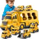 JUKUDAHU Trucks for Toddlers 2-4 Years 1-3 4-8 4-7 Boys Girls, 5 in 1 Construction Carrier Toy Trucks for Kids, Detachable Transport Trailer Toy, 1 Year Old Boy Gifts Birthday Toy