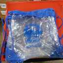 10 clear drawstring bag, blue logo