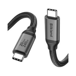 Silkland USB C Monitor Display Cable 10FT [4K@144Hz/60Hz 8K@30Hz], USB C 3.2 Gen 2x2 Video Cable, 20Gbps Data Transfer, 240W PD Fast Charge, Type C Compatible with iPhone 16, MacBook Pro, iPad