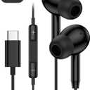USB C Wired Earbuds iPhone Headphones for Samsung Galaxy S26 Ultra S25 S24, Apple Ear buds Usbc Earphones Usb-C With Mic Type C Corded Earpods iPhone 17e 17 Pro Max 17pro 16e 16 15 Plus Air Pods iPods, Black