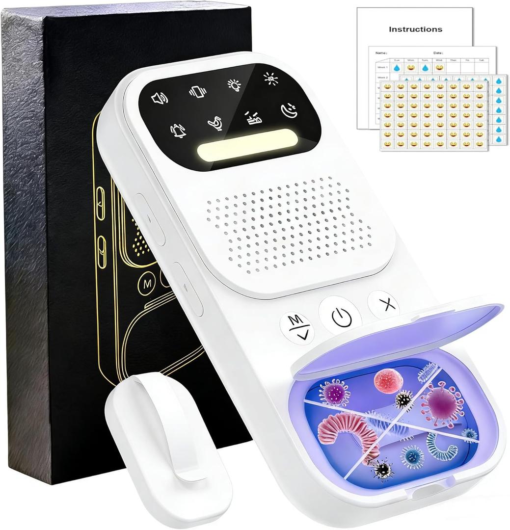 2026 New Wireless Bed wetting Alarm - Suitable for Boys, Girls, and Older Kids. with UV Mode, Night Light, Sound/Vibration, High Sensitivity Sensor.for Nighttime bedwetting Training.