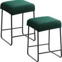 Levoberg Bar Stool Cover Rectangle Stretch Vanity Stool Cover Counter Height Barstool Slipcovers Rectangular Kitchen Counter Saddle Seat Cover for Wooden Metal Bench Set of 2 Dark Green