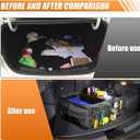 Car Trunk Organizer with Multi-Compartment, Waterproof Oxford Cloth Foldable Cargo Storage Box, Portable Auto Organization for Cars SUVs Trucks (Black)